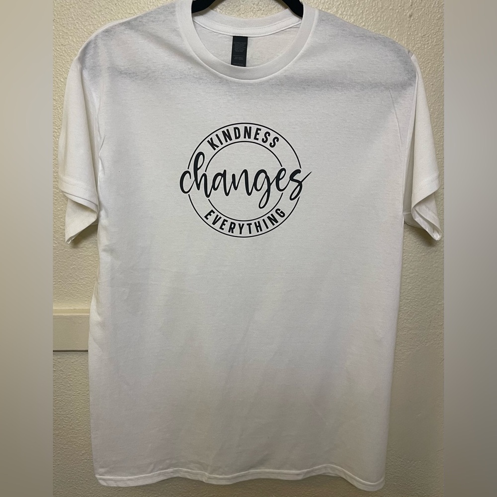 White Graphic T-Shirt - Kindness Changes Everything